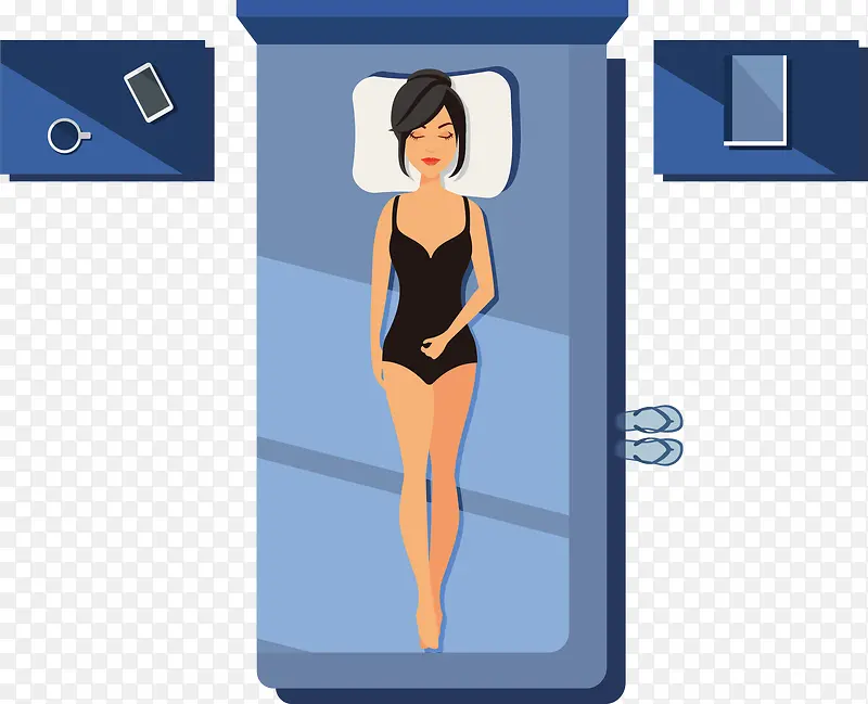 夏日美女清凉睡觉