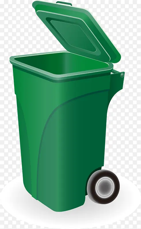 矢量图绿色环保垃圾桶