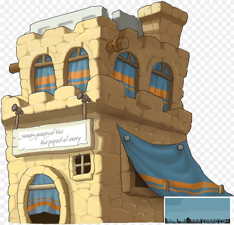 卡通游戏城堡堡垒商店