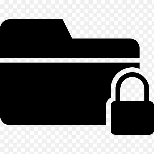 锁定文件夹黑色固体界面符号安全图标