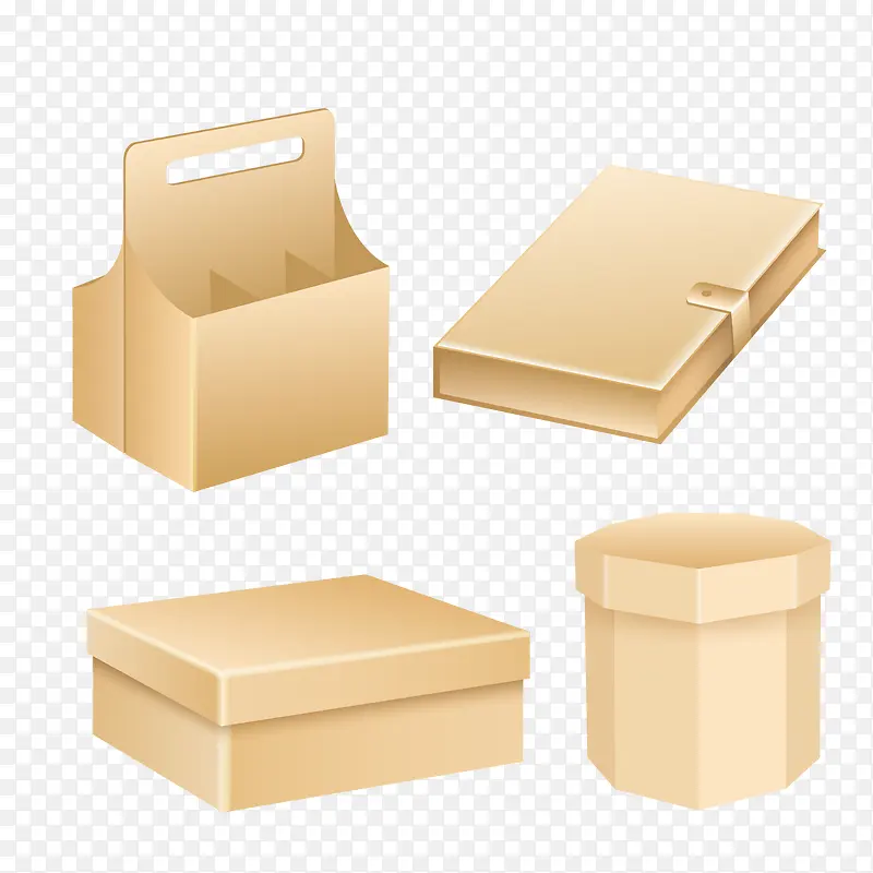 矢量礼品包装盒空白模板