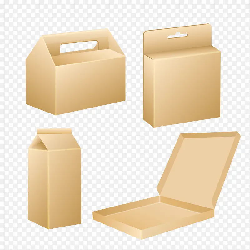 矢量礼品包装盒空白模板