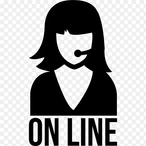 在线客户女性支持图标