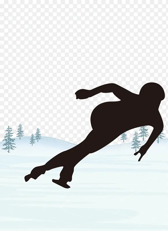 冬天滑冰冰雪游素材