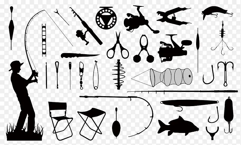 创意钓鱼主题元素设计