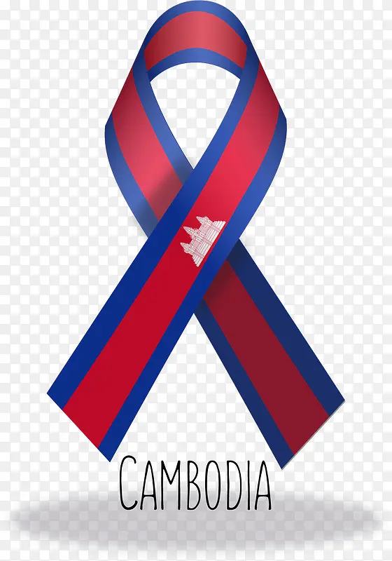 矢量手绘柬埔寨国旗