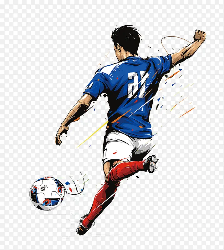 世界杯海报足球运动员创意设计