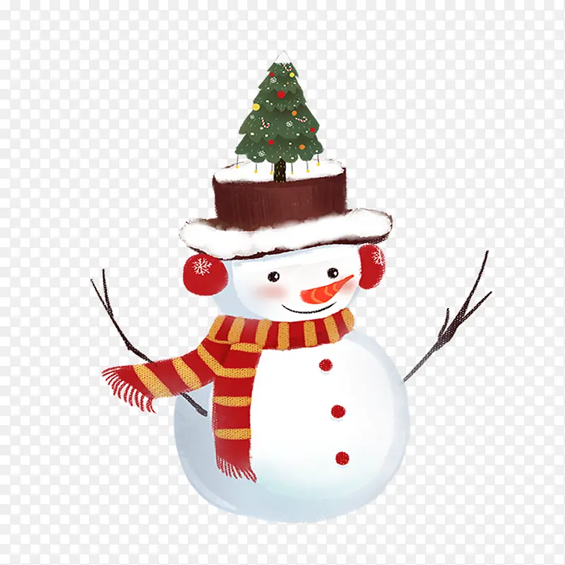 手绘圣诞节雪人