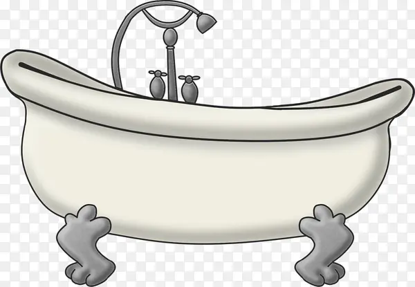 卡通动画可爱高贵浴缸