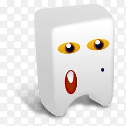 牙齿形状卡通怪物电脑白色图标