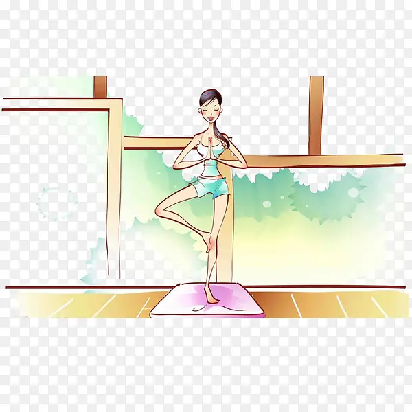 运动瑜伽卡通美女8