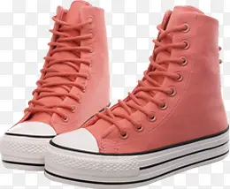 粉色可爱高帮帆布鞋
