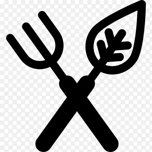 叉子和勺子交叉图标