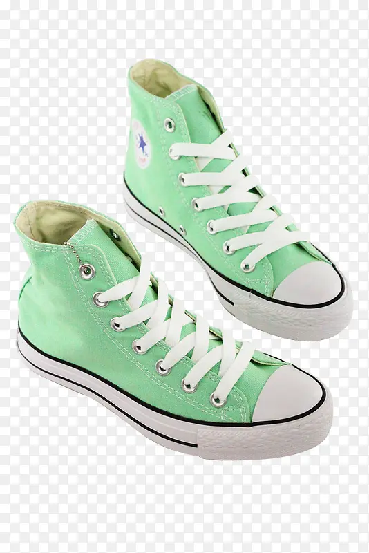 小清新淡绿色帆布鞋