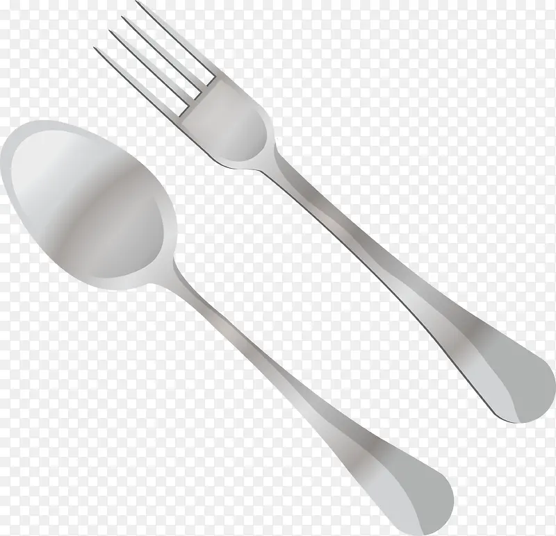 矢量手绘叉子和勺子