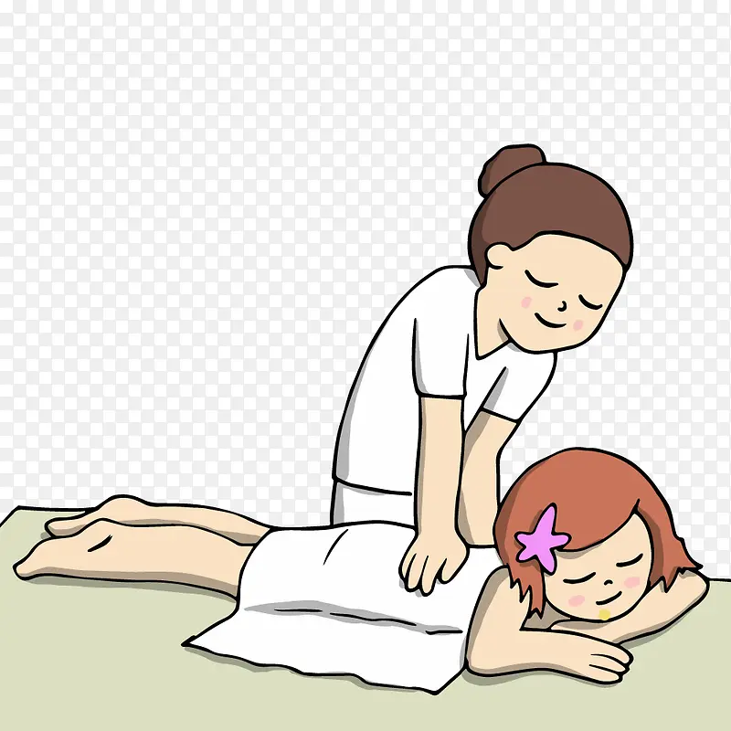 手绘女性SPA背部按摩矢量素材PNG图片素材下载_图片编号ywwjnbkz-免抠素材网