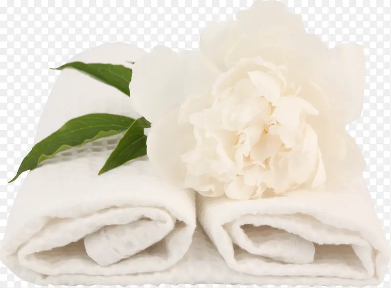 白色毛巾花朵素材免抠