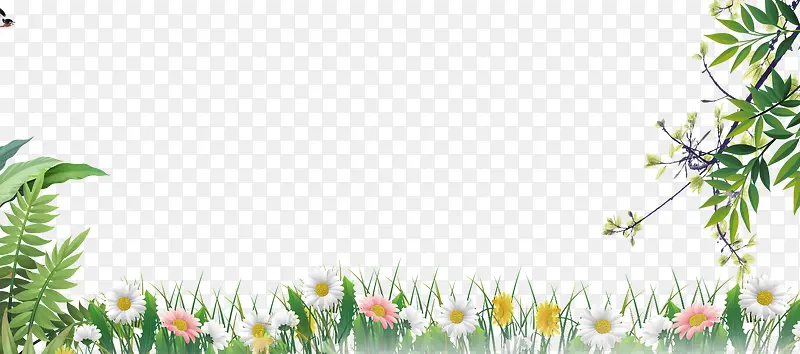 春季花朵装饰边框海报背景