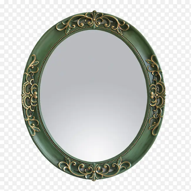 绿色复古浴室镜子