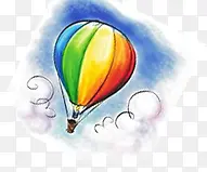 漫画氢气球热气球