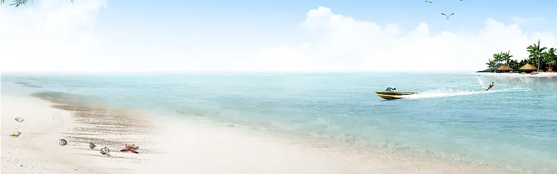 夏季沙滩服装女装banner淘宝促销海报