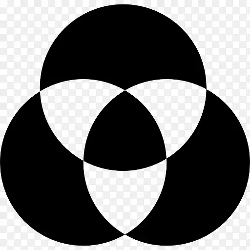 圈重叠的黑色和白色的图标