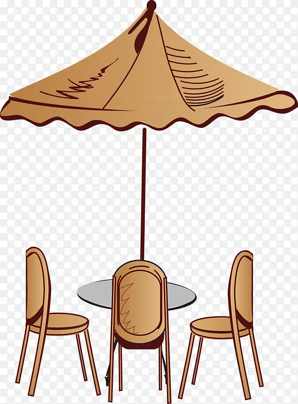 太阳伞桌子椅子元素