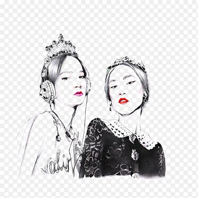 时尚插画女郎