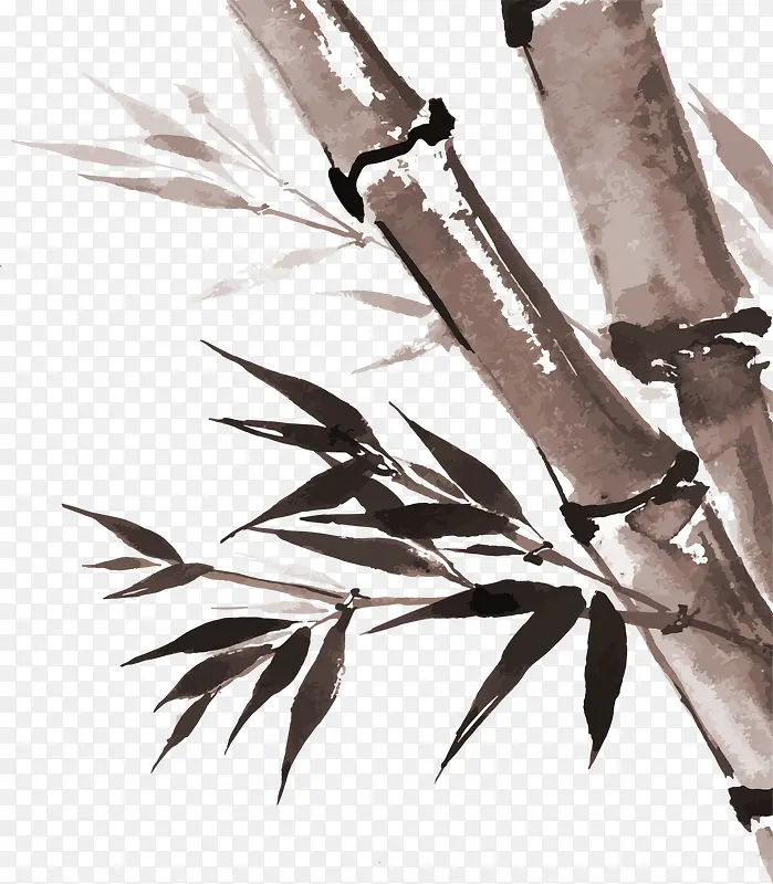 褐色中国风竹子