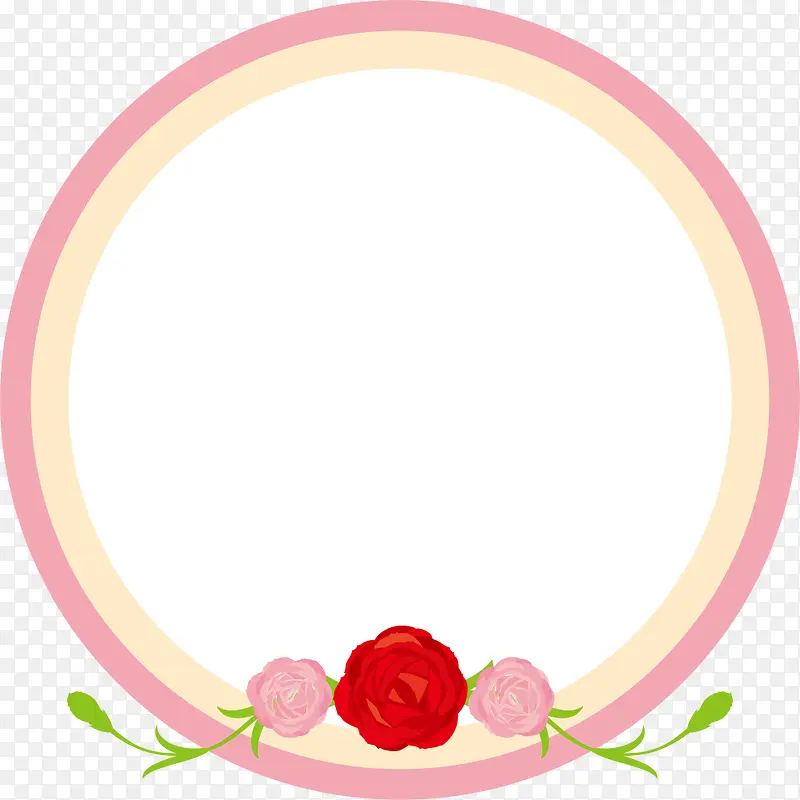 母亲节康乃馨圆形标签