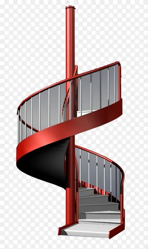 可爱红色旋转楼梯