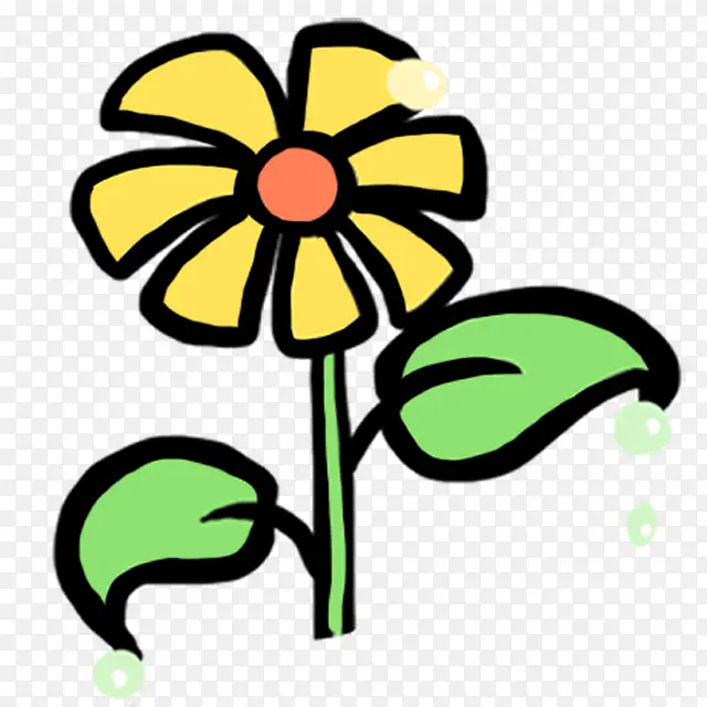 卡通黄色向阳花