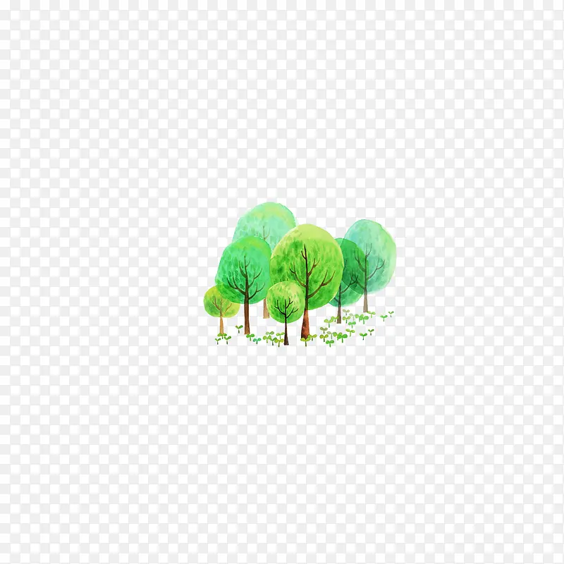 手绘树木