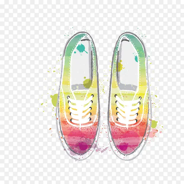 鞋  运动鞋 水彩  彩绘