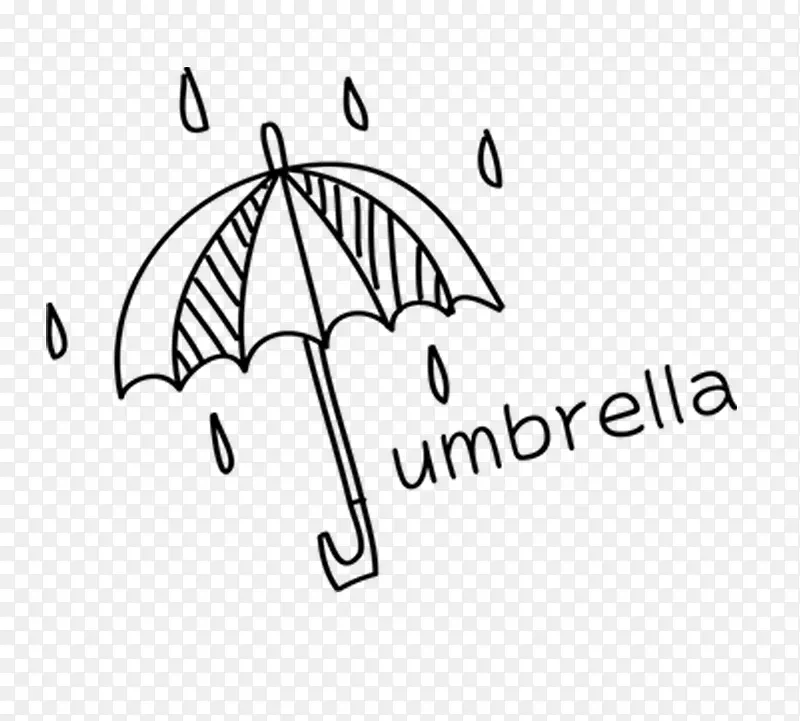 卡通线条雨伞