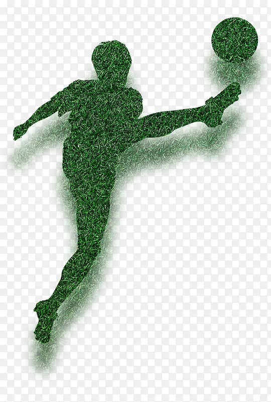绿色手绘简笔画足球运动员