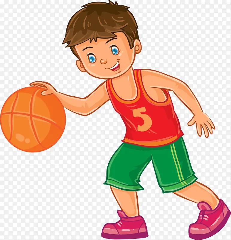 卡通篮球少年