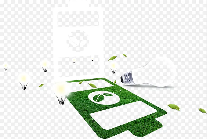 绿色环保电池与电灯泡