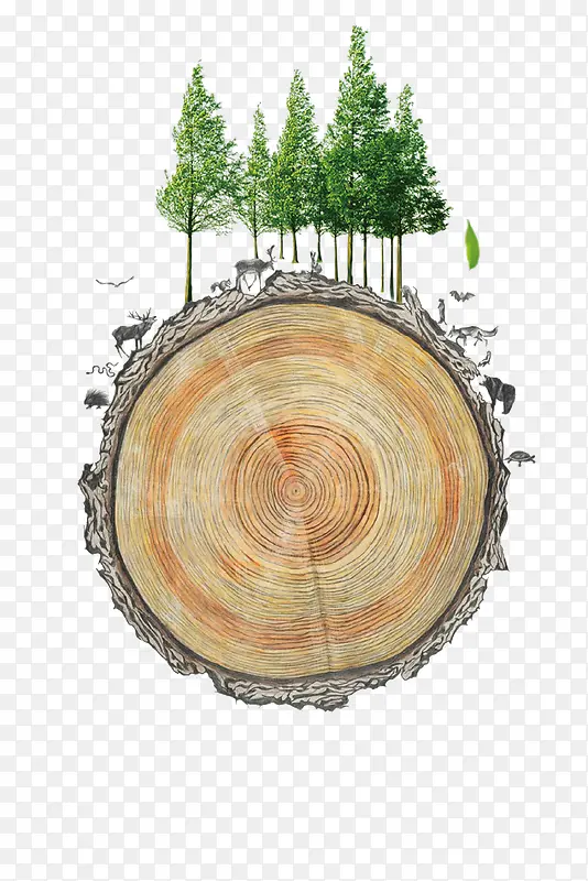 清新创意树木爱护环境海报设计