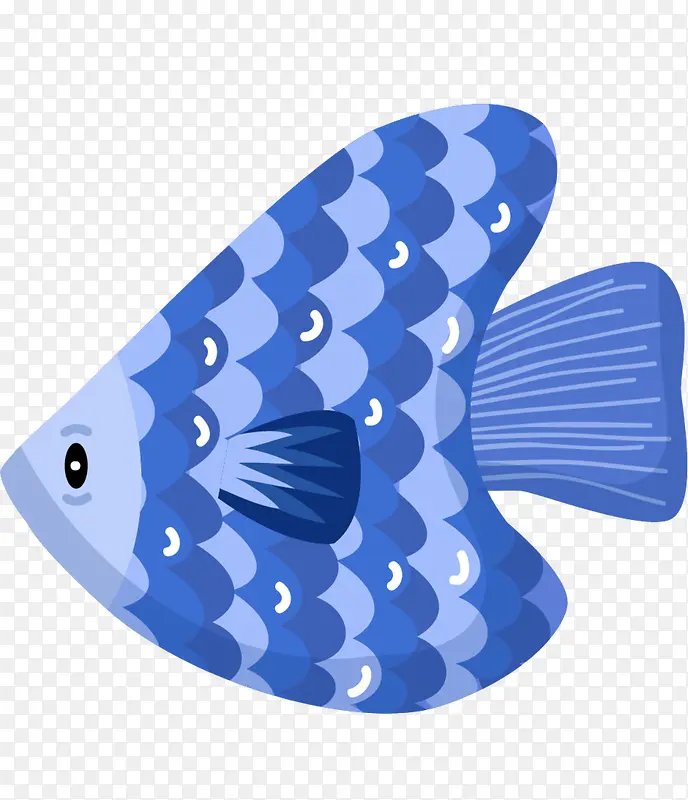 海洋生物可爱蓝色小鱼