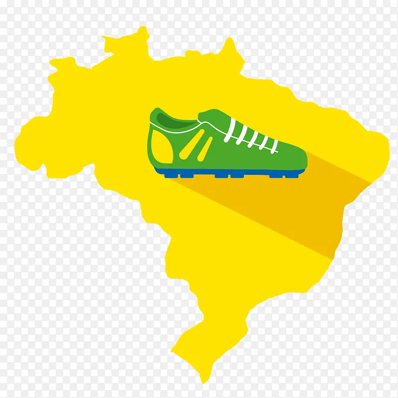 扁平化彩色巴西地图世界杯矢量图