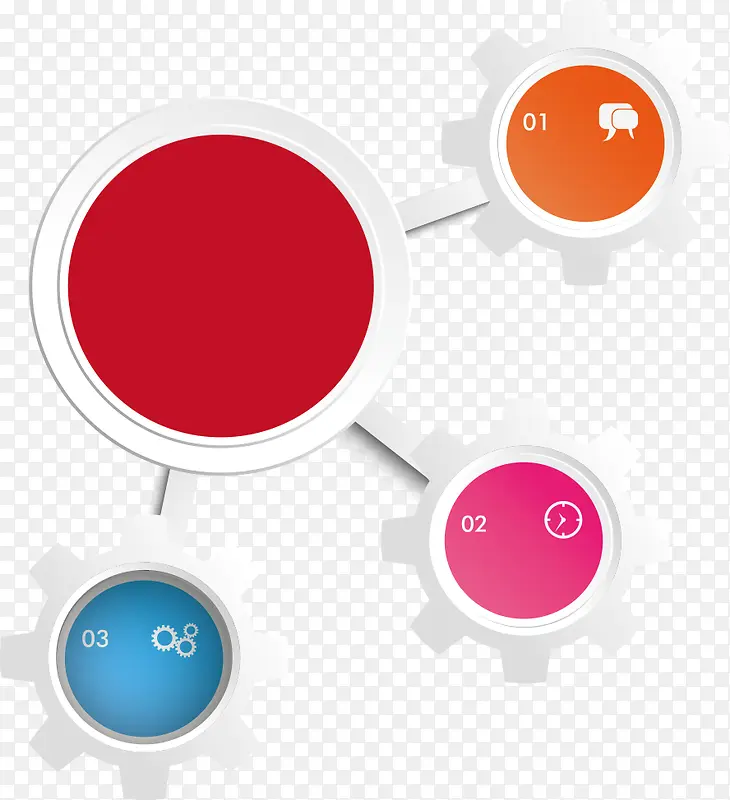 矢量彩色齿轮信息图