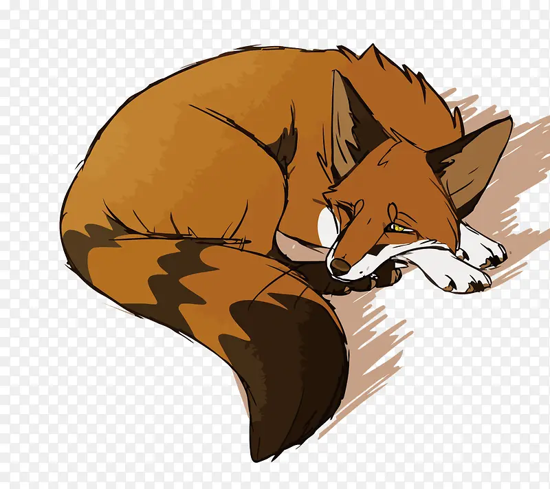 矢量睡觉的狐狸