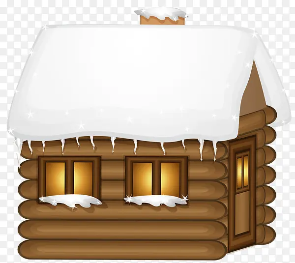 下雪天的小木屋