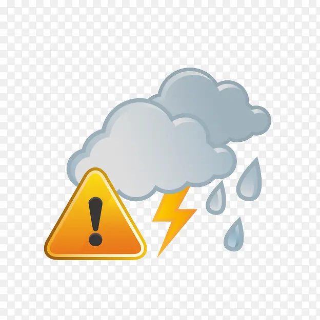 卡通雷雨天气