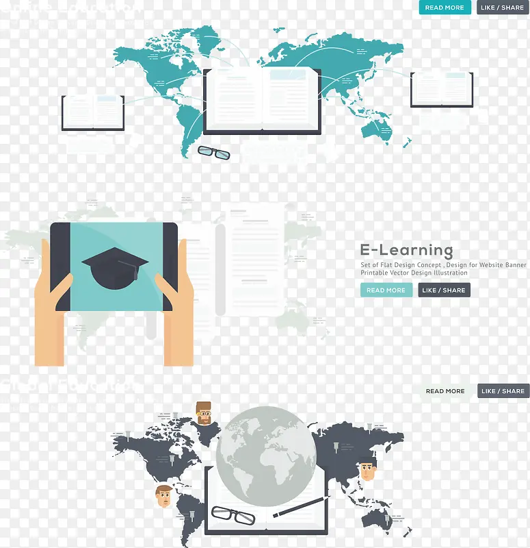 全球化信息化矢量扁平化图片
