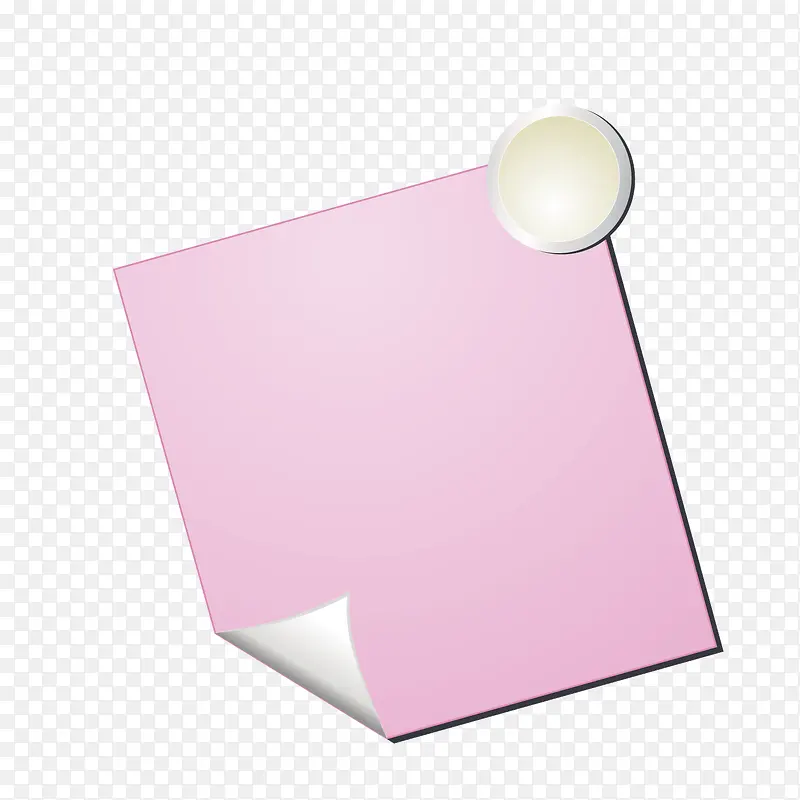 矢量粉色便条折角胶带