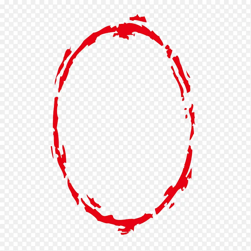 红色椭圆中式边框