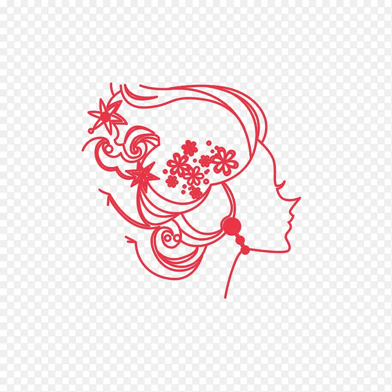 线性女性头像