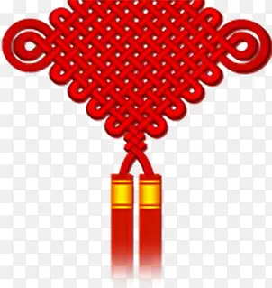 手绘红色复古中国结